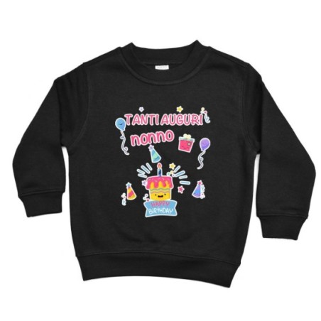 Felpa bambino personalizzabile con nome tanti auguri nonno nonna con palloncini Per i nonni