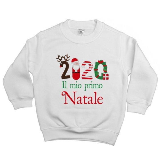 Felpa bambino personalizzabile con nome e anno il mio primo natale Natale
