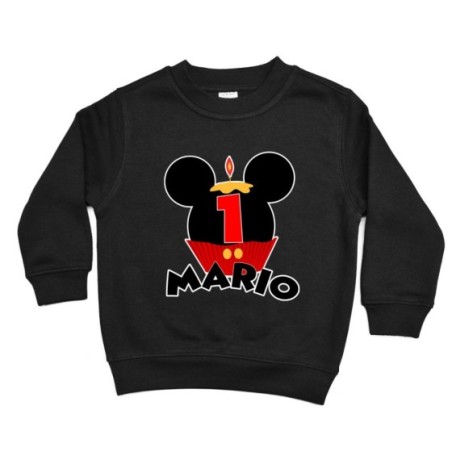 Felpa bambino personalizzata con nome festa a tema topolino cupcake Compleanno