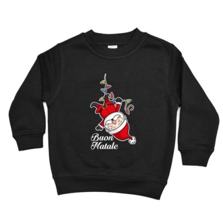 Felpa bambino personalizzabile con nome babbo natale con...