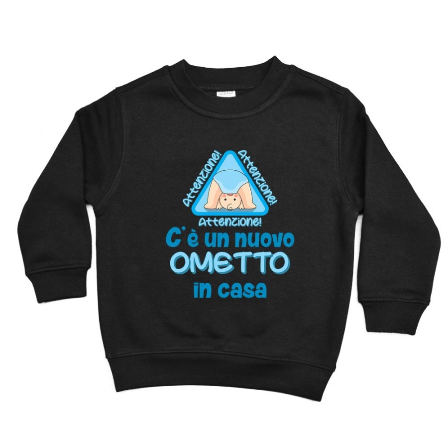 Felpa bambino attenzione c'è un nuovo ometto in casa Divertenti