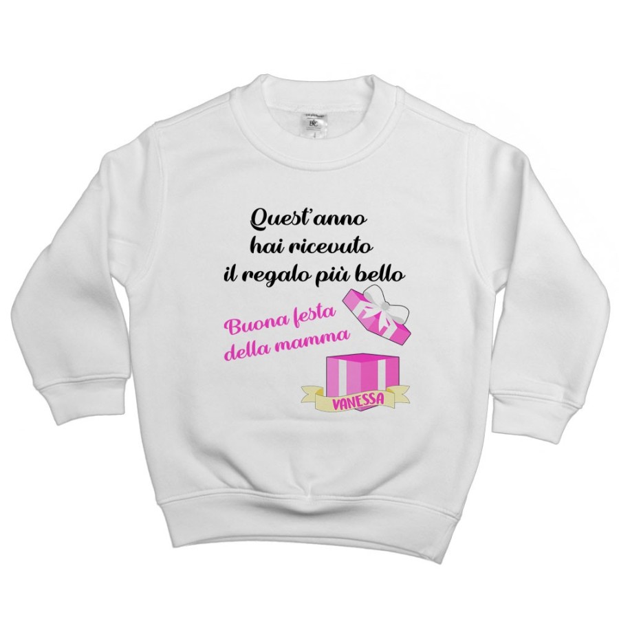 Felpa bambino personalizzata con nome mamma quest'anno hai ricevuto il regalo più bello Per la mamma