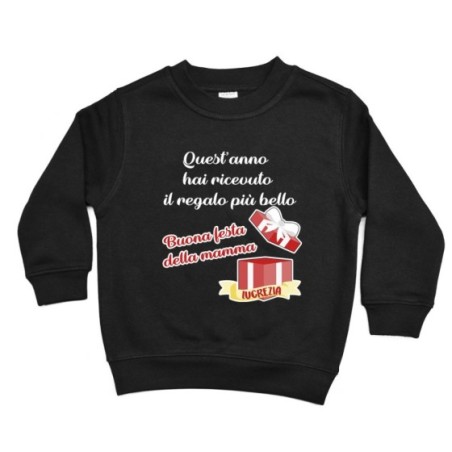 Felpa bambino personalizzata con nome mamma quest'anno hai ricevuto il regalo più bello Per la mamma