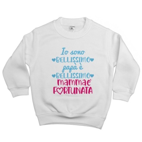 Felpa bambino io sono bellissimo papà è bellissimo mamma...