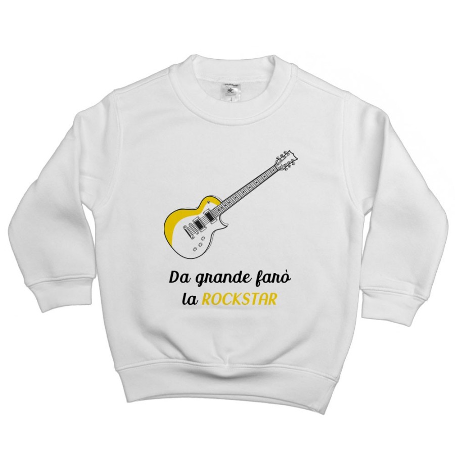 Felpa bambino da grande farò la rockstar Da grande farò