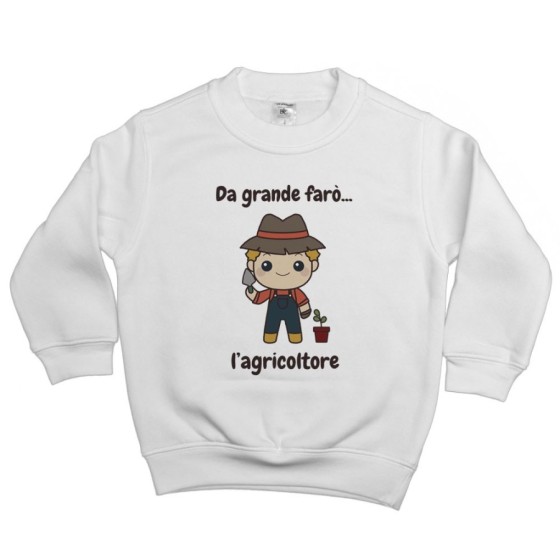 Felpa bambino da grande farò l'agricoltore Da grande farò