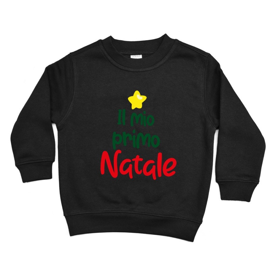 Felpa bambino personalizzabile con nome il mio primo natale a forma di albero Natale