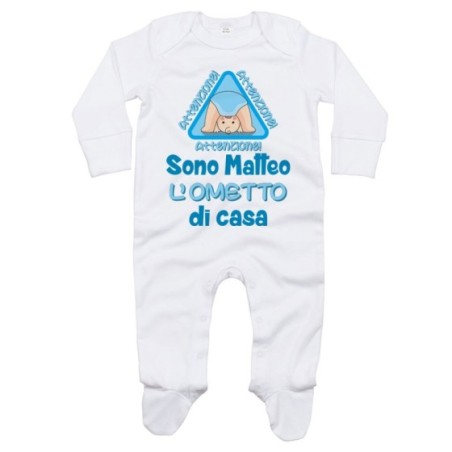 Tutina neonato personalizzata con nome attenzione sono...
