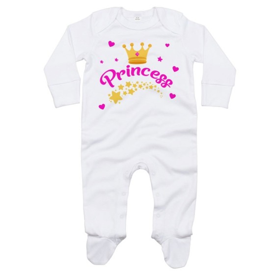 Tutina neonato prince princess con corona e stelle Divertenti
