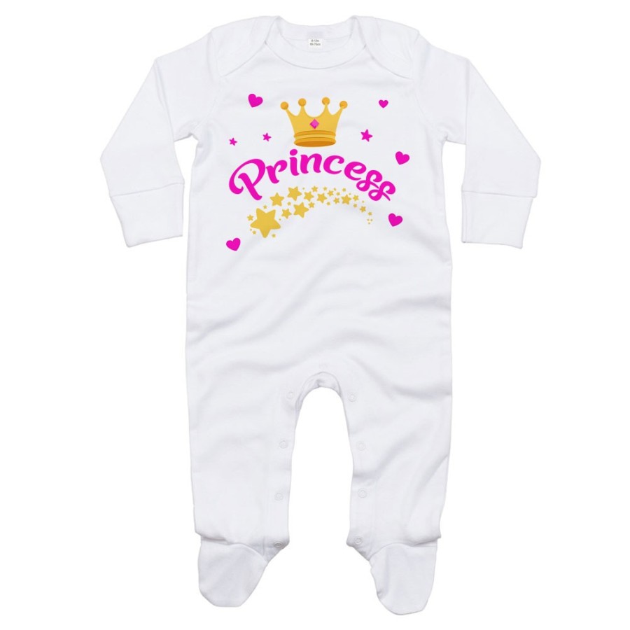 Tutina neonato prince princess con corona e stelle Divertenti