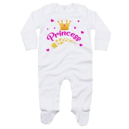 Tutina neonato prince princess con corona e stelle