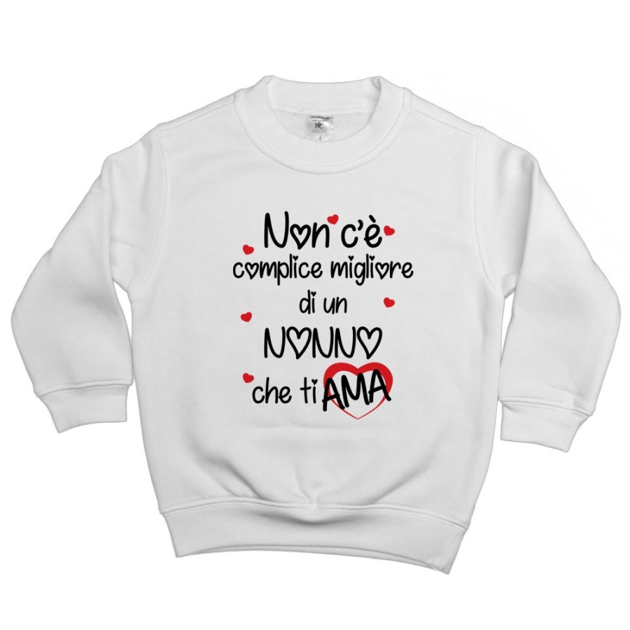 Felpa bambino non c'è complice migliore di un nonno di una nonna che ti ama Per i nonni