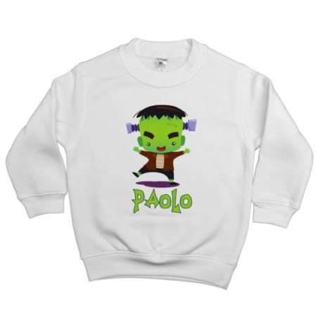 Felpa bambino personalizzata con nome piccolo frankenstein