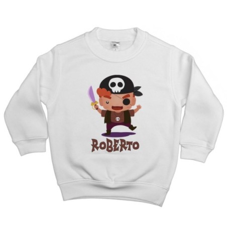 Felpa bambino personalizzata con nome piccolo pirata