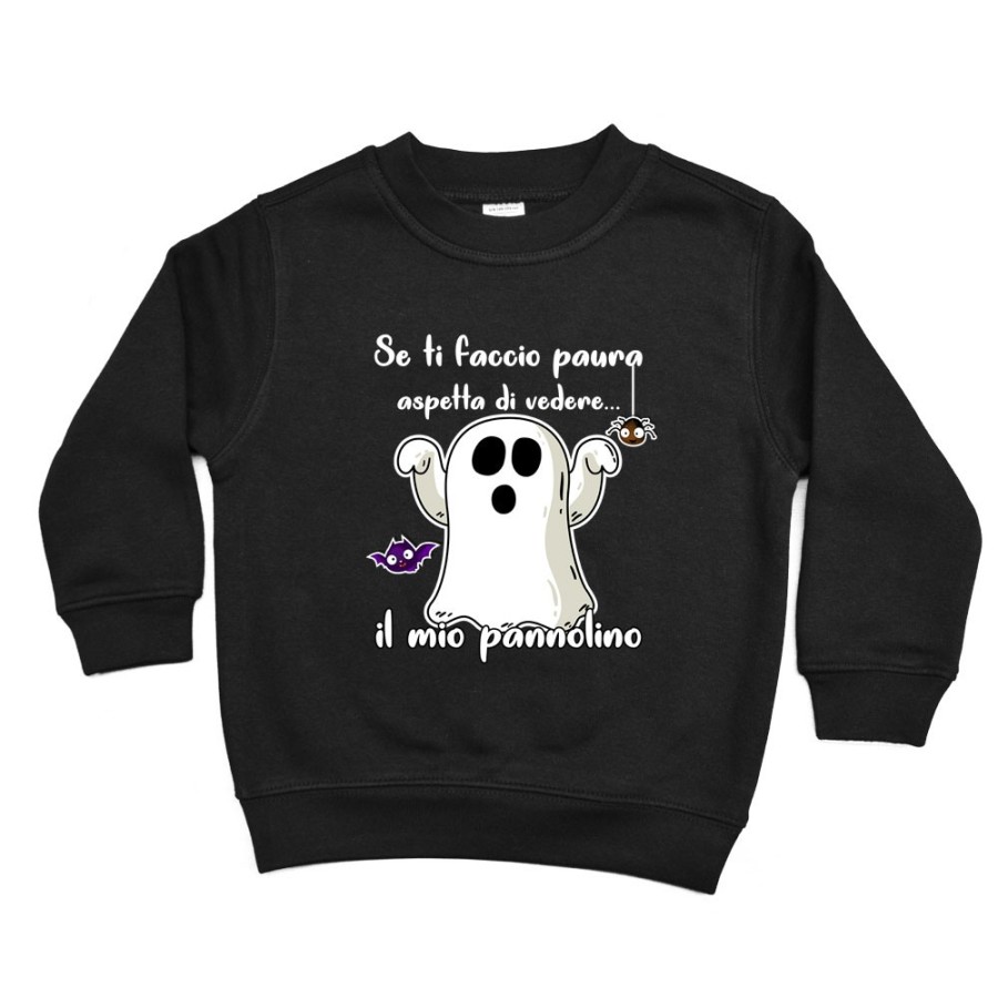 Felpa bambino se ti faccio paura aspetta di vedere il mio pannolino Halloween