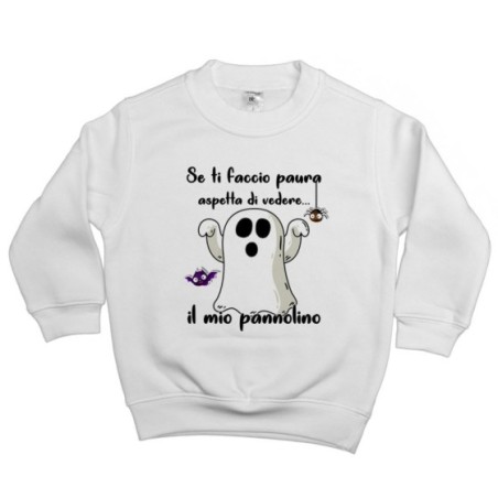 Felpa bambino se ti faccio paura aspetta di vedere il mio pannolino Halloween