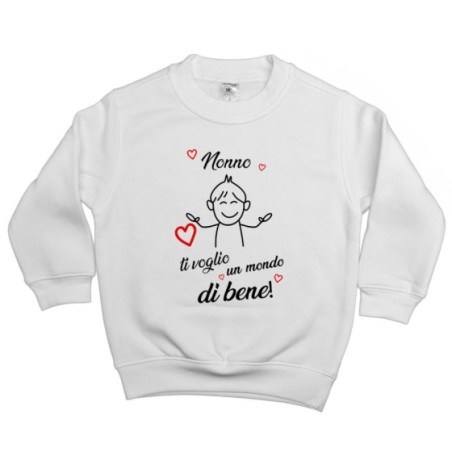 Felpa bambino nonno nonni ti voglio vi voglio un mondo di...