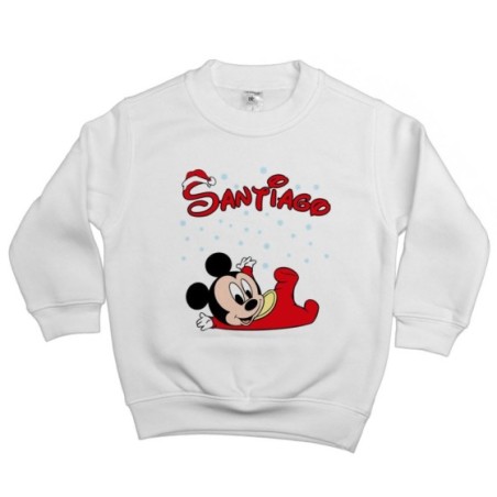 Felpa bambino personalizzata con nome baby topolino tra...