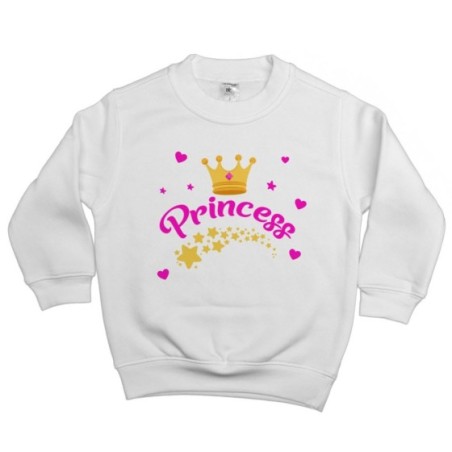 Felpa bambino prince princess con corona e stelle