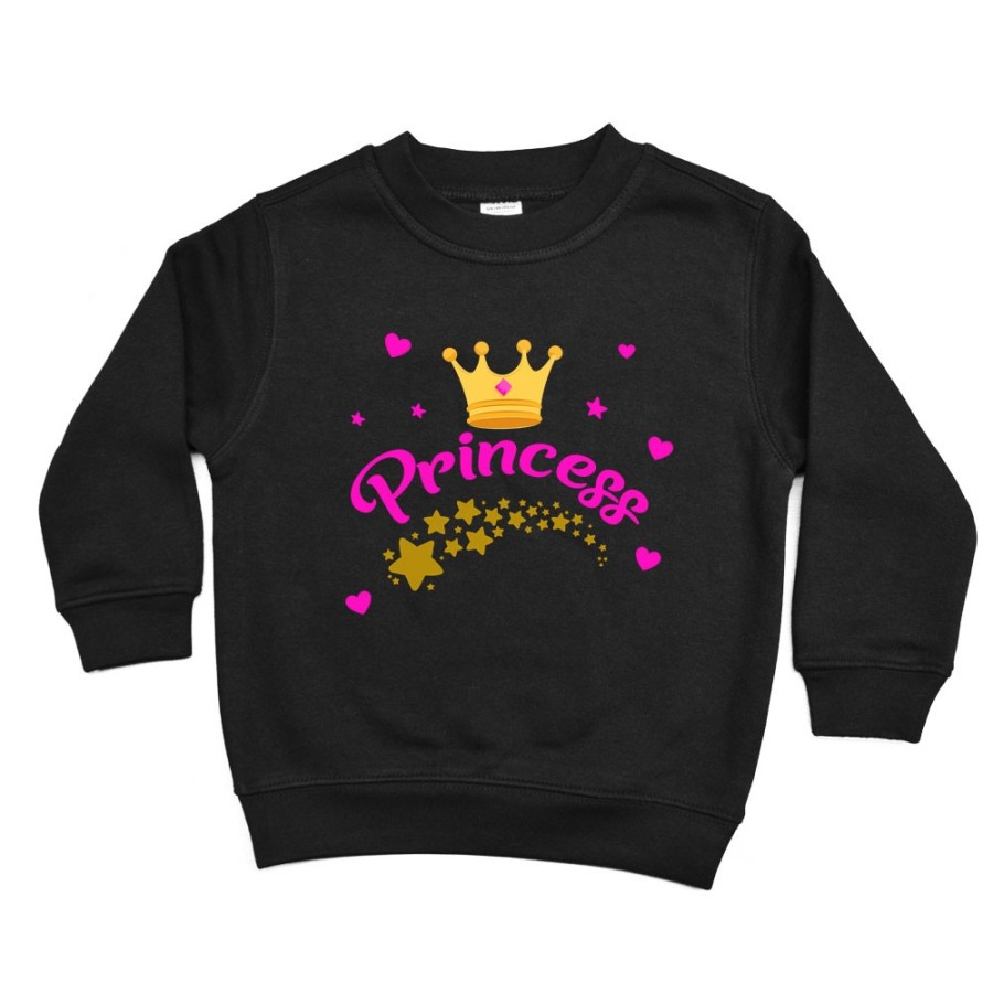 Felpa bambino prince princess con corona e stelle Divertenti