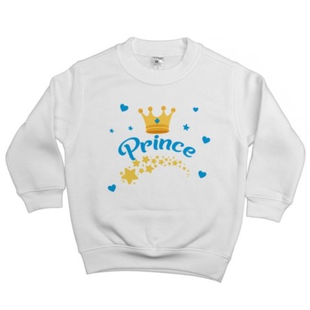 Felpa bambino prince princess con corona e stelle Divertenti