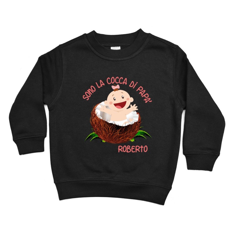 Felpa bambino personalizzata con nome sono il cocco di papà Per il papà