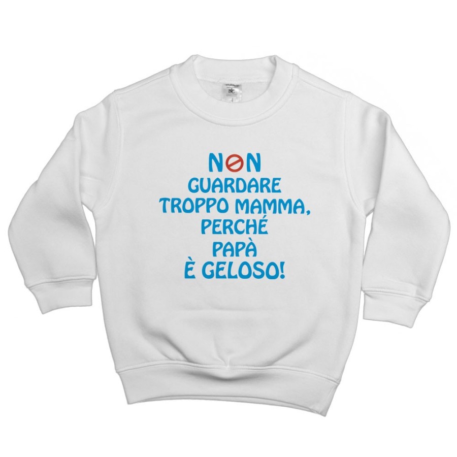 Felpa bambino non guardare troppo mamma perché papà è geloso Per la mamma