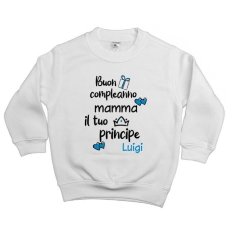 Felpa bambino personalizzata con nome buon compleanno...