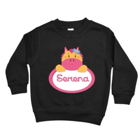 Felpa bambina personalizzata con nome cavalluccio