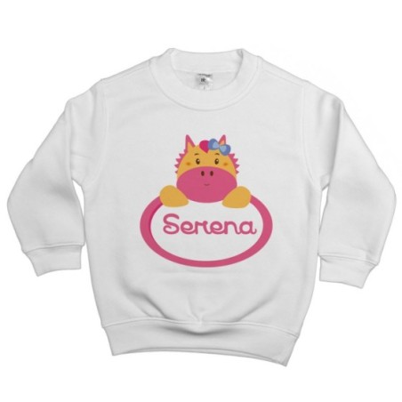 Felpa bambina personalizzata con nome cavalluccio Divertenti