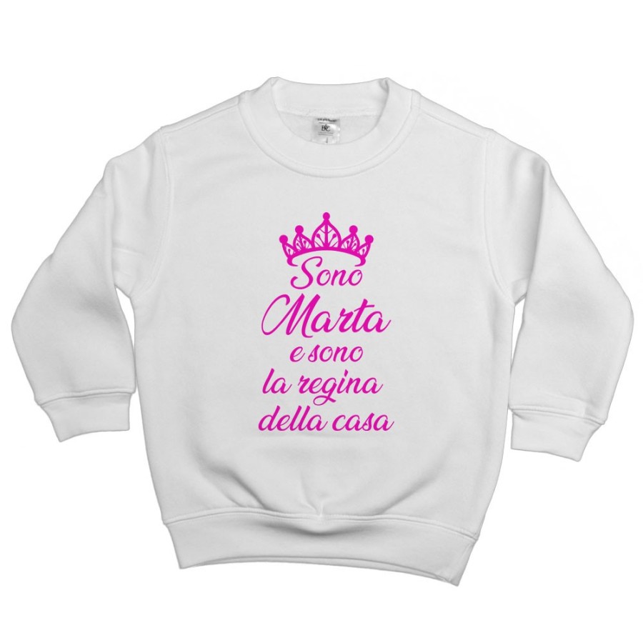 Felpa bambino personalizzata con nome sono il re la regina della casa Divertenti