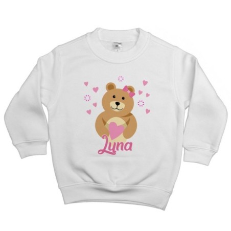 Felpa bambino personalizzata con nome lovely bear