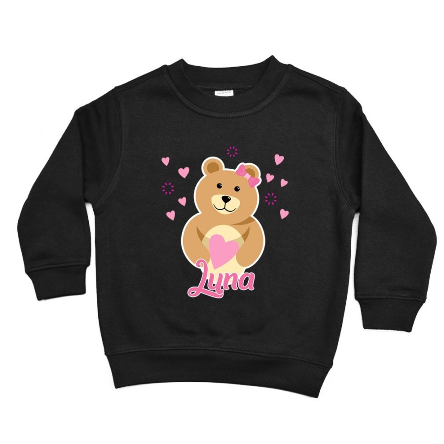 Felpa bambino personalizzata con nome lovely bear Divertenti
