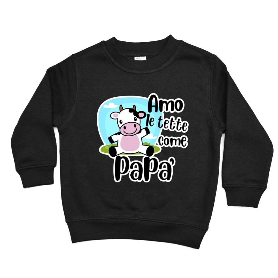 Felpa bambino amo le tette come papà Per il papà