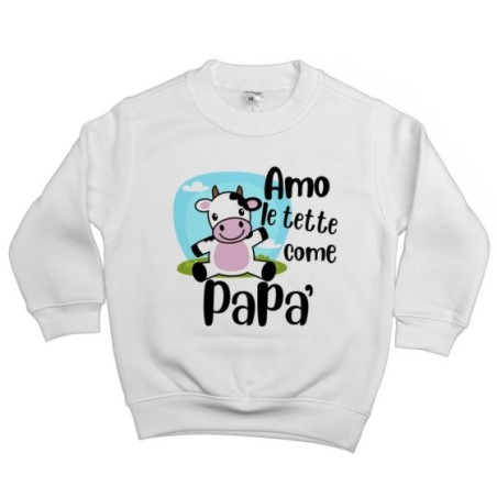 Felpa bambino amo le tette come papà Per il papà