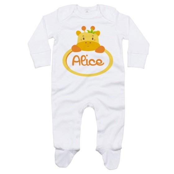 Tutina neonata personalizzata con nome giraffa Divertenti