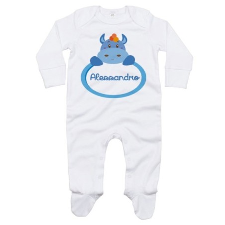 Tutina neonato personalizzata con nome ippopotamo