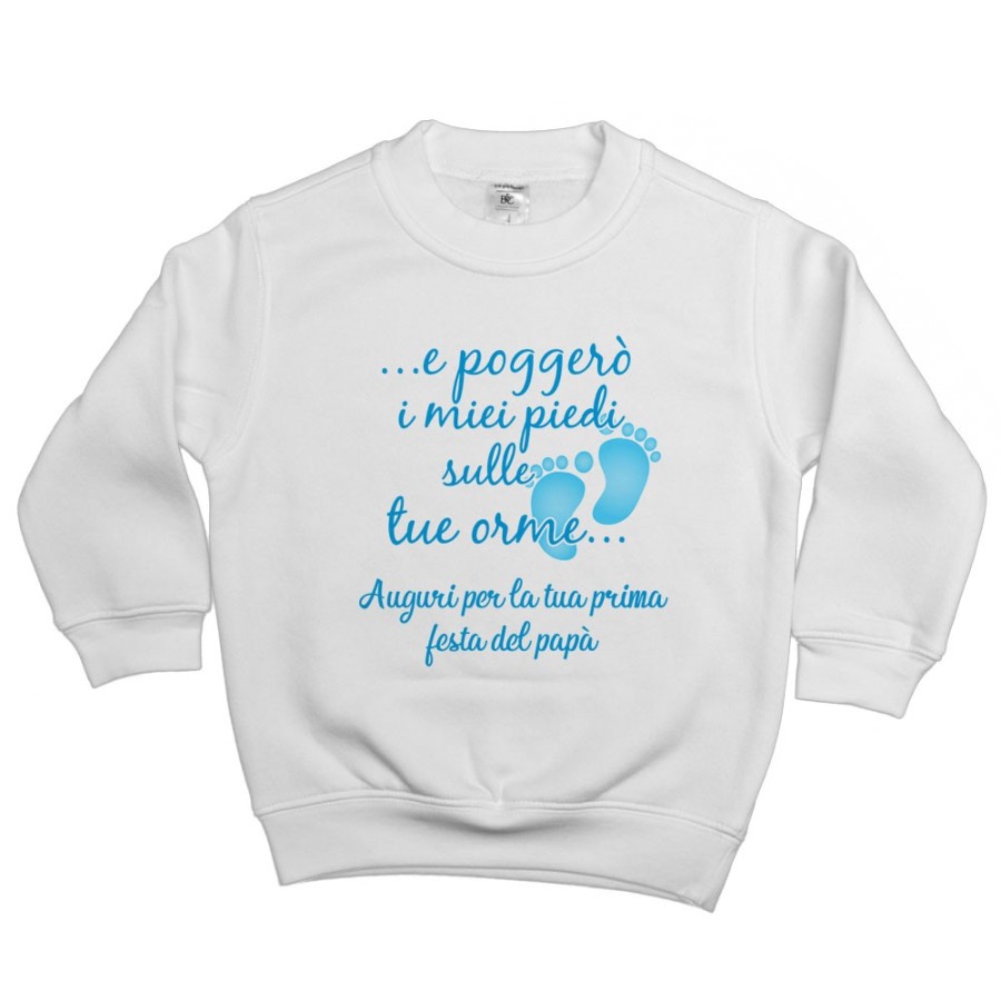 Felpa bambino e poggerò i miei piedi sulle tue orme auguri per la tua prima festa del papà Per il papà