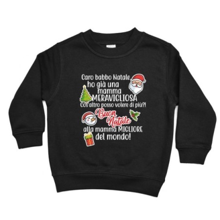 Felpa bambino personalizzabile con nome caro babbo natale ho un papà meraviglioso Natale