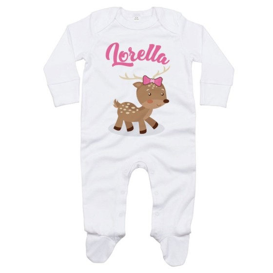 Tutina neonato personalizzata con nome baby cerbiatto Divertenti