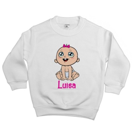 Felpa bambino personalizzata con nome bimbo con dentino Divertenti