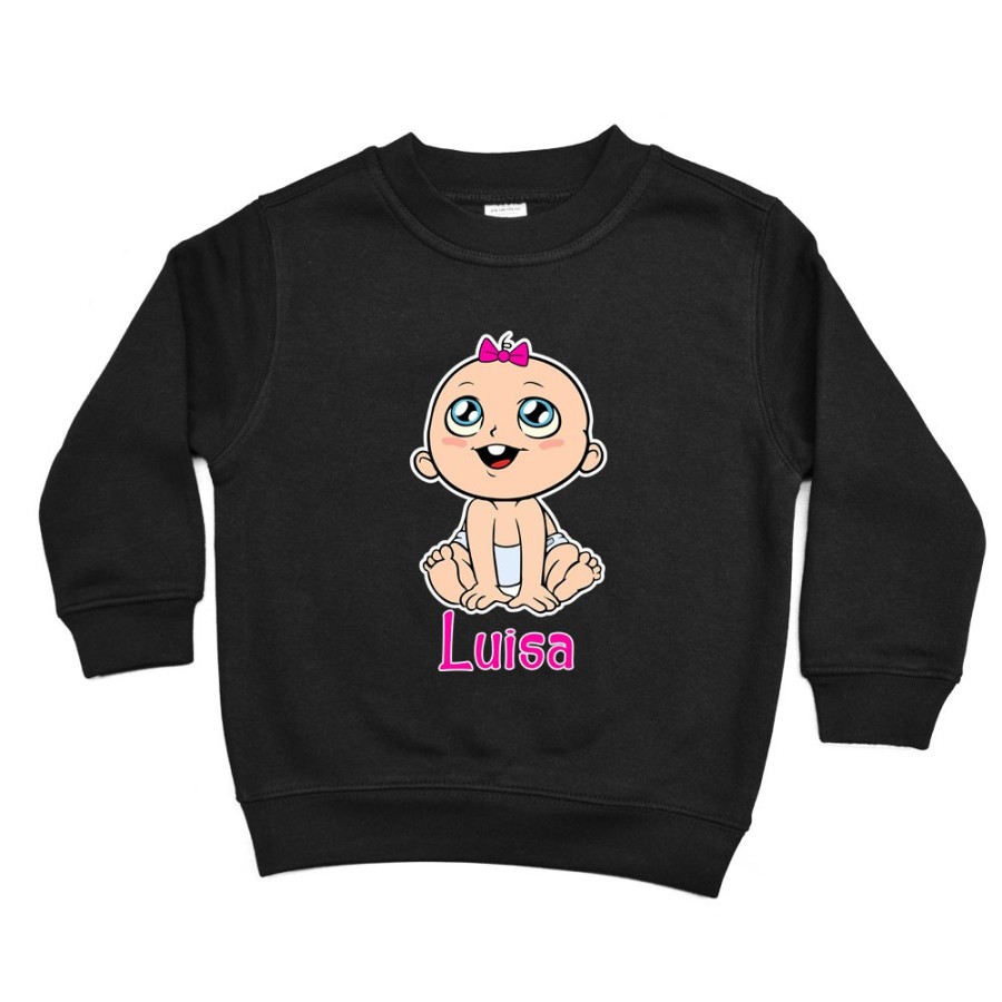 Felpa bambino personalizzata con nome bimbo con dentino Divertenti