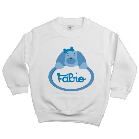 Felpa bambino personalizzata con nome cagnolino Divertenti