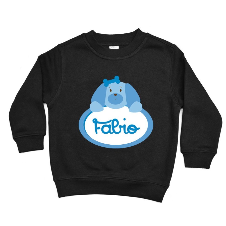 Felpa bambino personalizzata con nome cagnolino Divertenti