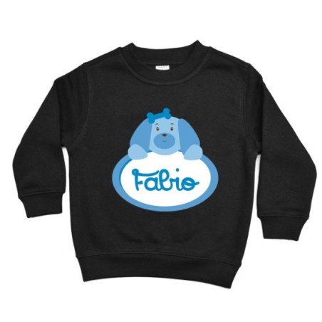 Felpa bambino personalizzata con nome cagnolino Divertenti