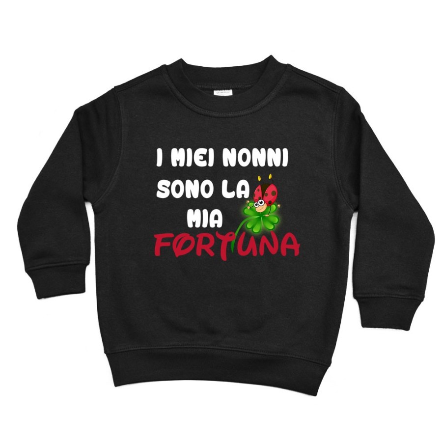 Felpa bambino il mio nonno i miei nonni sono la mia fortuna con coccinella Per i nonni