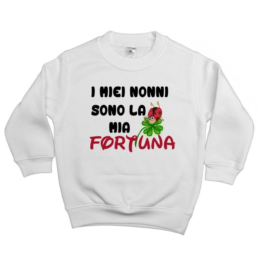 Felpa bambino il mio nonno i miei nonni sono la mia fortuna con coccinella Per i nonni
