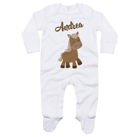 Tutina neonato personalizzata con nome baby pony Divertenti
