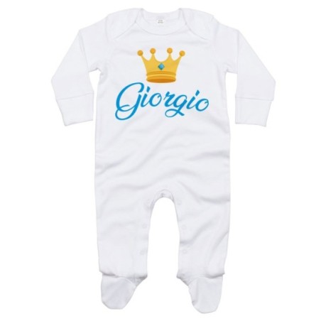 Tutina neonato personalizzata con nome e corona Divertenti
