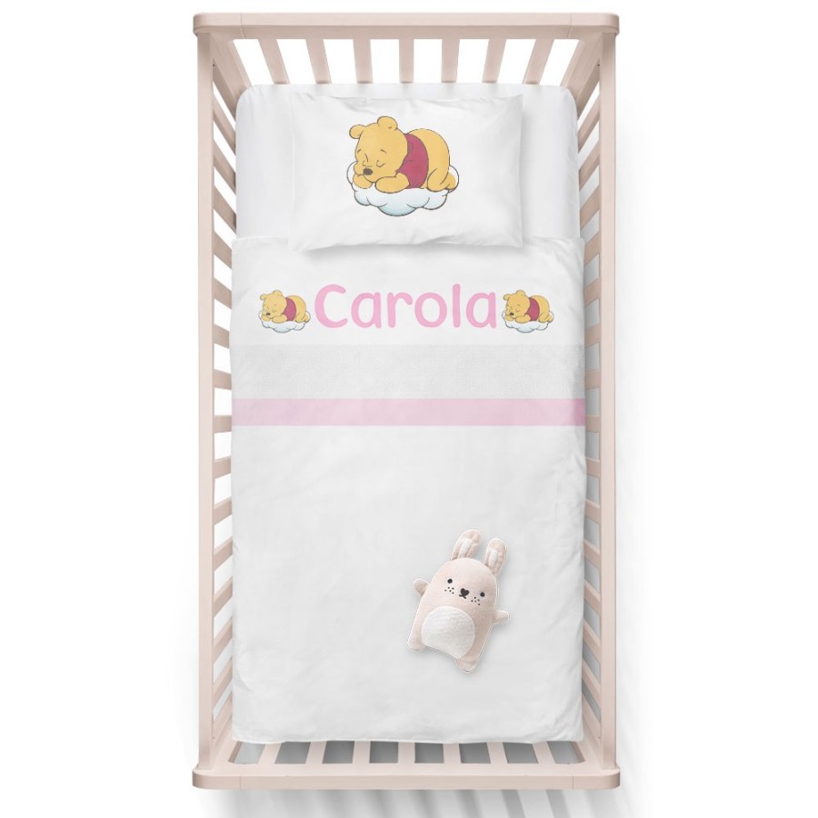 Lenzuola culletta e carrozzina personalizzata con nome sleeping winnie Cartoon